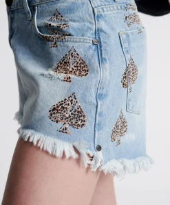 Denim Shorts|ONE TEASPOON Aced Truckers Mid Waist Relaxed Shorts