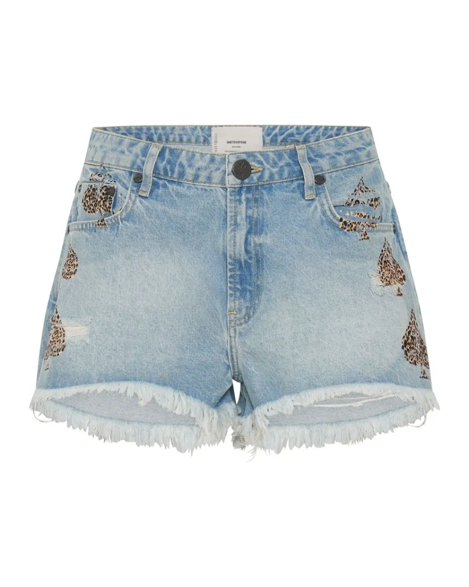 Denim Shorts|ONE TEASPOON Aced Truckers Mid Waist Relaxed Shorts