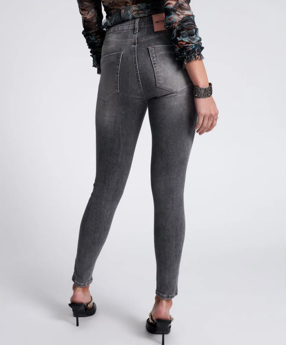 Denim Jeans|ONE TEASPOON Acid Grey Freebirds Ii High Waist Skinny Jeans