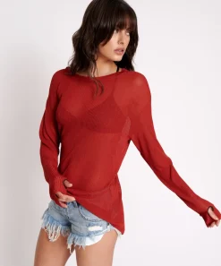Tops|ONE TEASPOON Amity Sheer Rib Knit Top