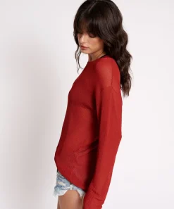 Tops|ONE TEASPOON Amity Sheer Rib Knit Top