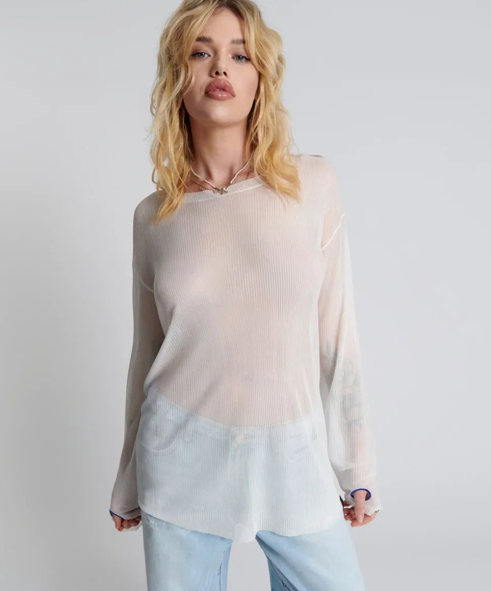 Tops|ONE TEASPOON Amity Sheer Rib Knit Top