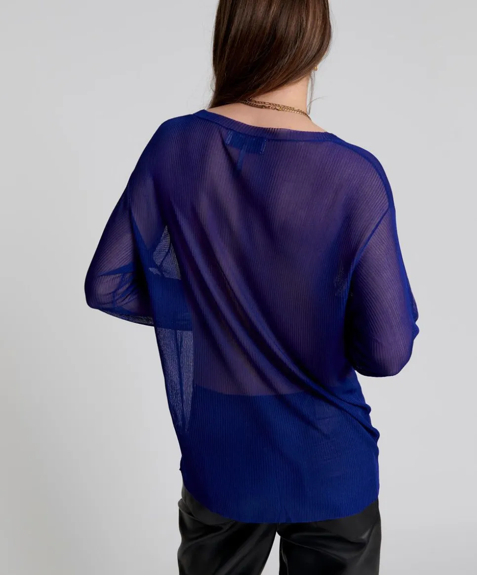 Knitwear|ONE TEASPOON Amity Sheer Rib Longsleeve Sweater