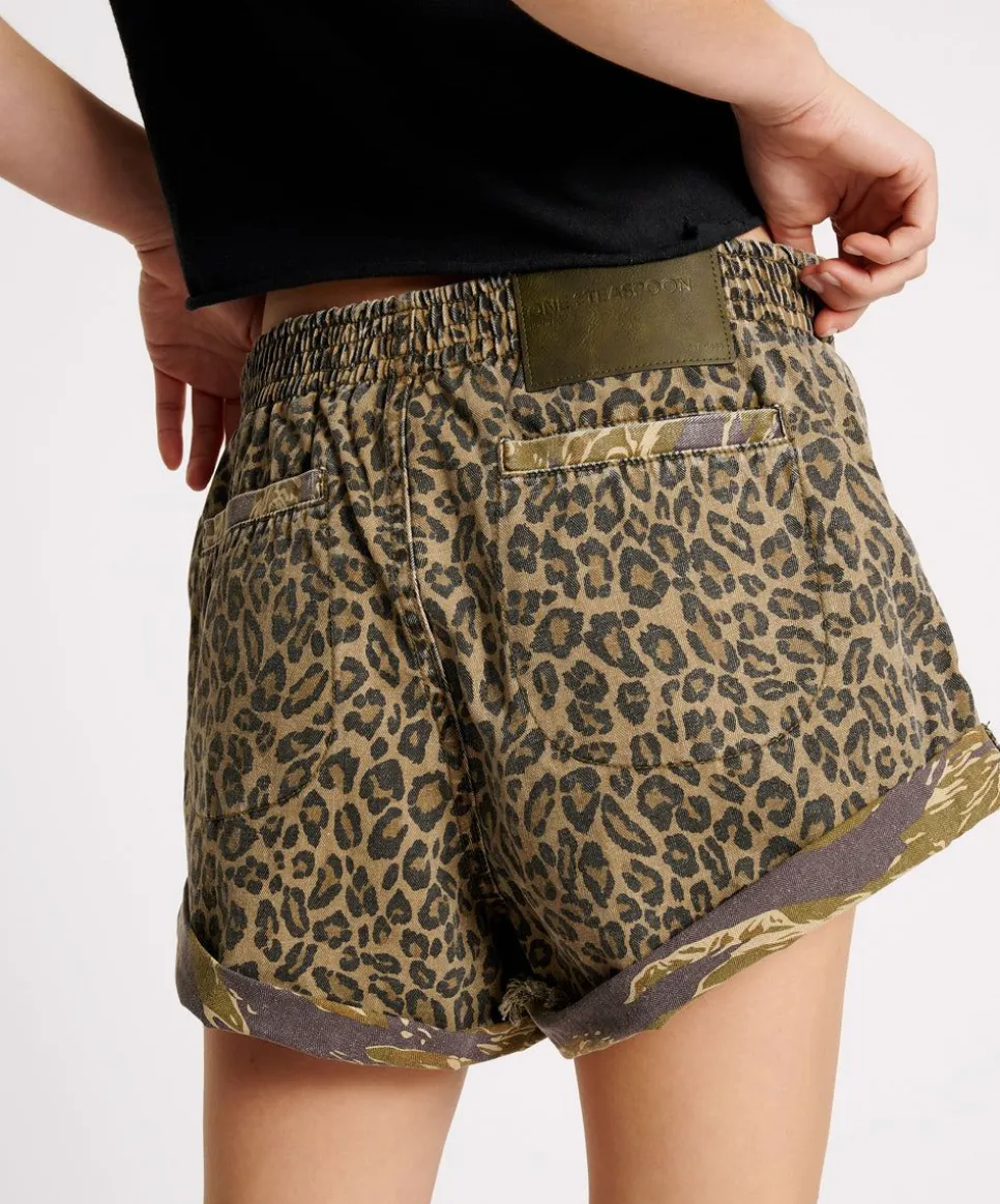 Denim Shorts|ONE TEASPOON Animal Camo Hunters Mid Length Relaxed Shorts