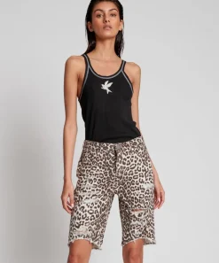 Denim Shorts|ONE TEASPOON Animal Cut Off Truckers Mid Waist Long Length Shorts