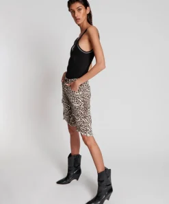 Denim Shorts|ONE TEASPOON Animal Cut Off Truckers Mid Waist Long Length Shorts
