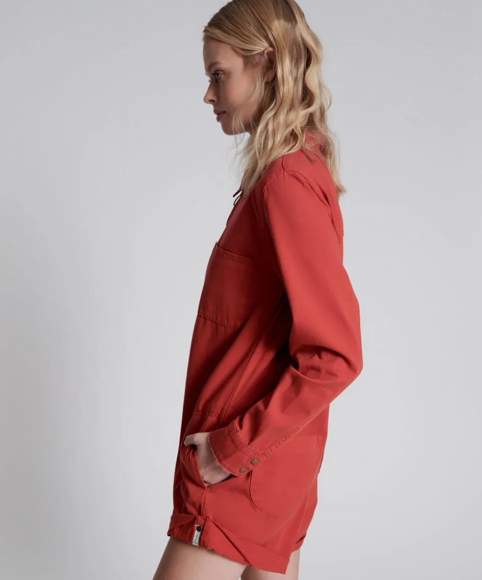 Denim Jumpsuits|ONE TEASPOON Apple Red Prophecy Jumpsuit