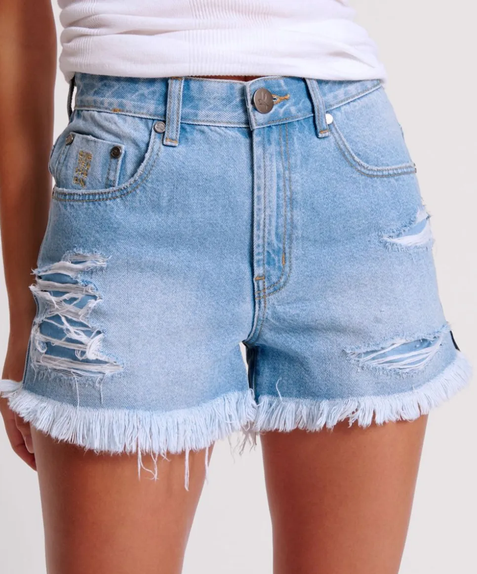 Denim Shorts|ONE TEASPOON Arctic Blue Bonitas High Waist Denim Shorts