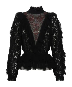 Shirts|ONE TEASPOON Awakened Embroidered Longsleeve Top