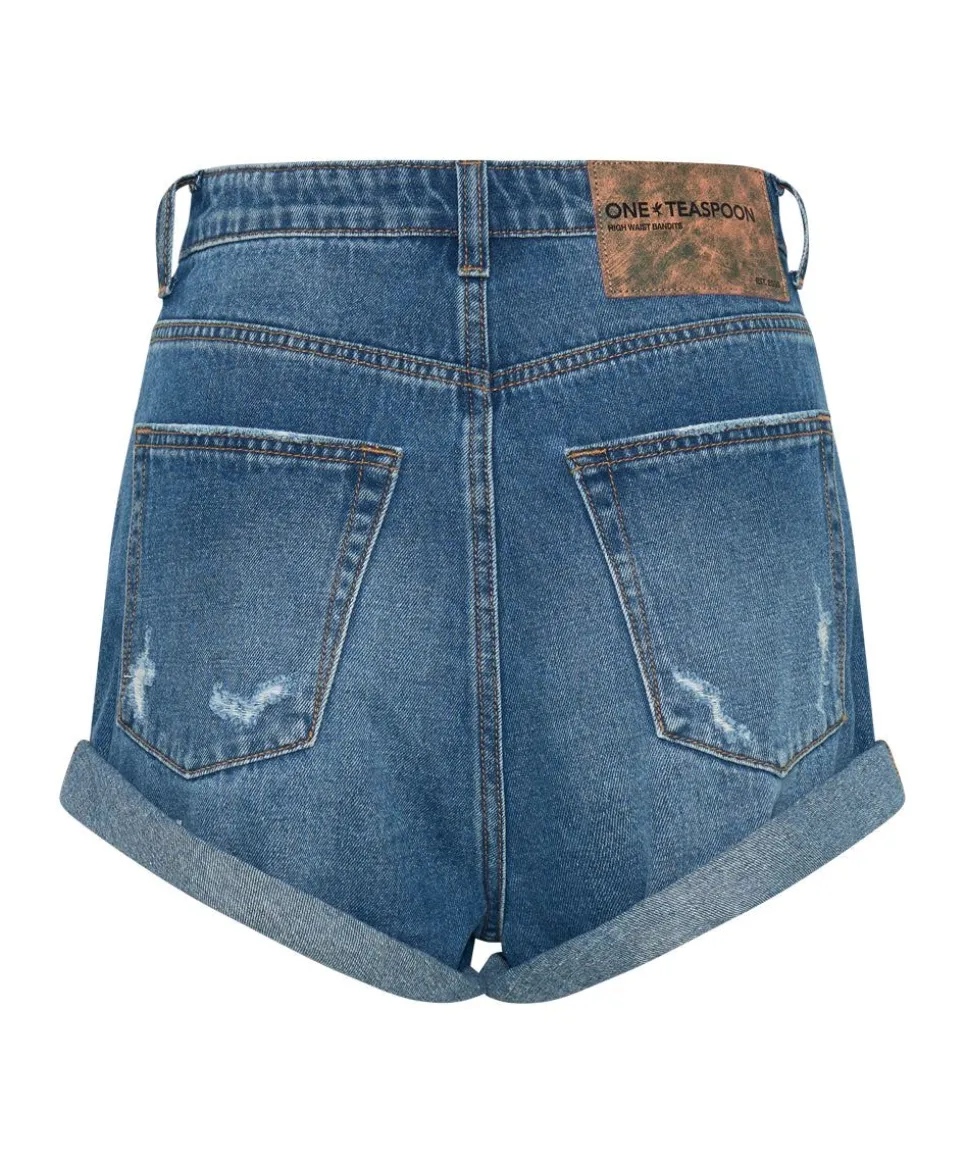 Denim Shorts|ONE TEASPOON Bay Blue Bandit High Waist Denim Shorts
