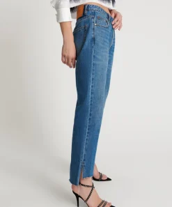 Denim Jeans|ONE TEASPOON Bay Blue Hooligans Mid Waist Relaxed Cropped Jeans