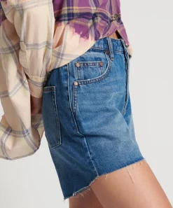 Denim Shorts|ONE TEASPOON Bay Blue Legend High Waist Mom Fit Shorts