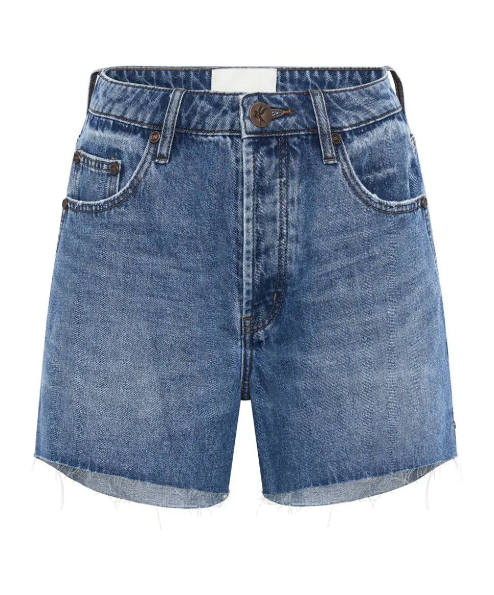 Denim Shorts|ONE TEASPOON Bay Blue Legend High Waist Mom Fit Shorts