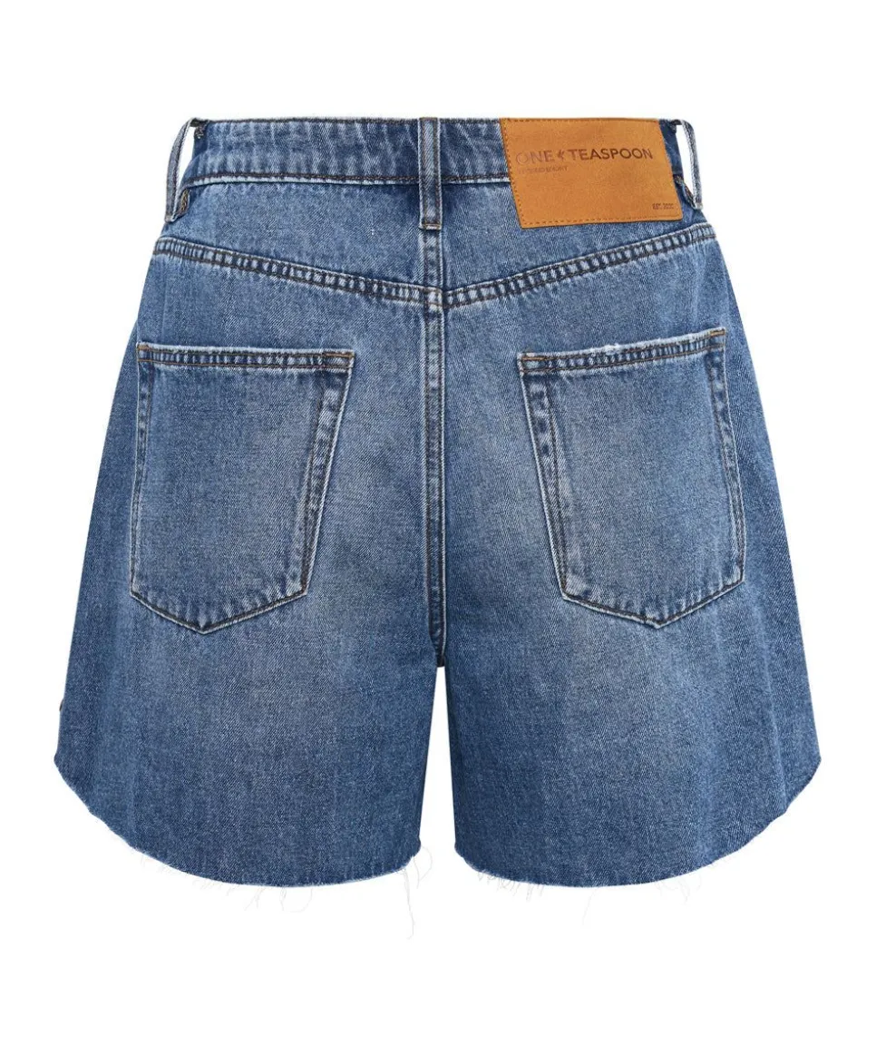 Denim Shorts|ONE TEASPOON Bay Blue Legend High Waist Mom Fit Shorts