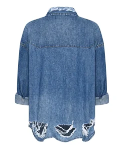 Shirts|ONE TEASPOON Bay Blue Oversized Revolver Shirt