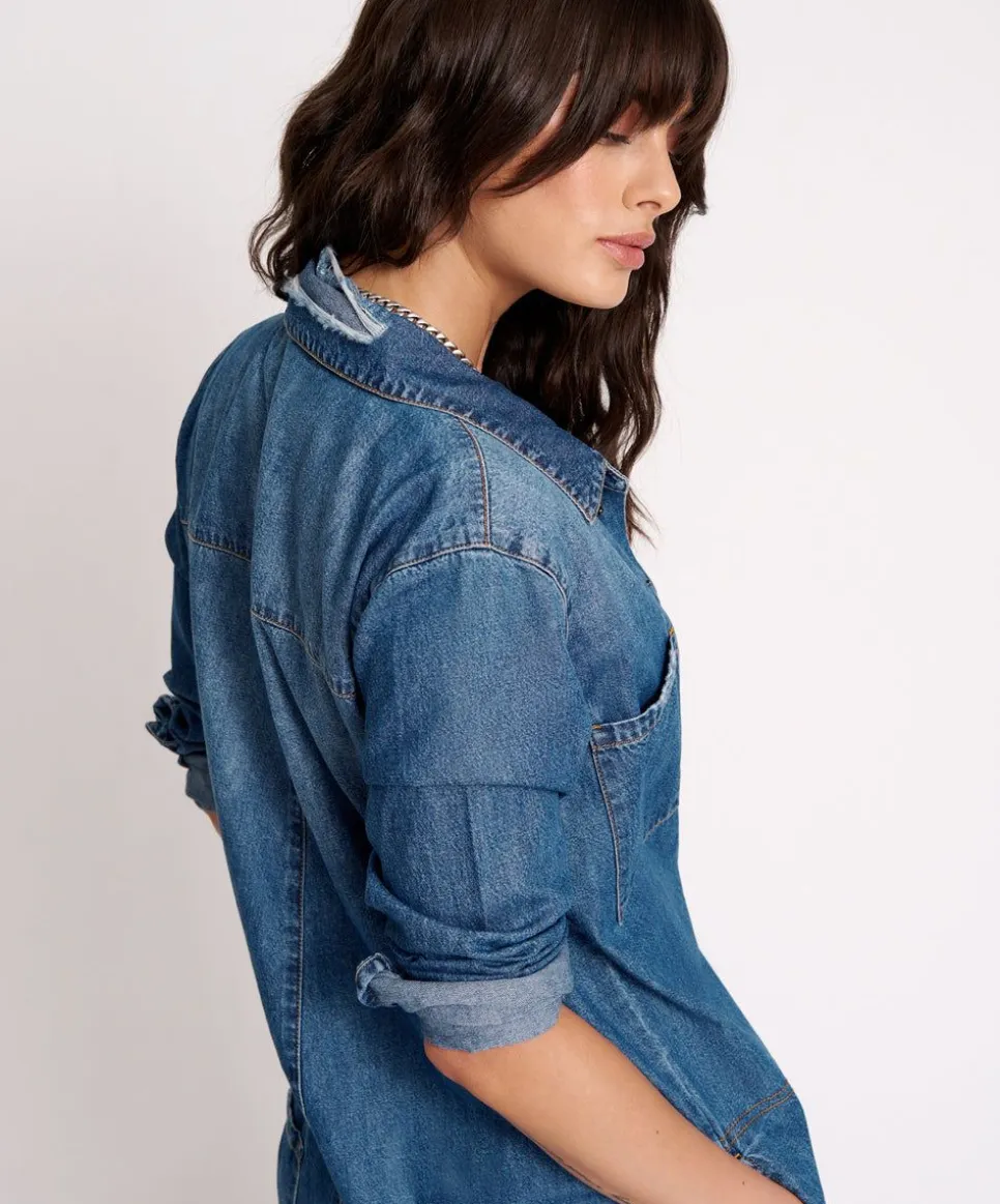 Denim Jumpsuits|ONE TEASPOON Bay Blue Prophecy Jumpsuit