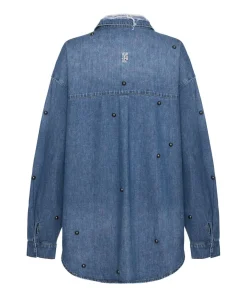 Shirts|ONE TEASPOON Bay Blue Studded Curtis Denim Shirt