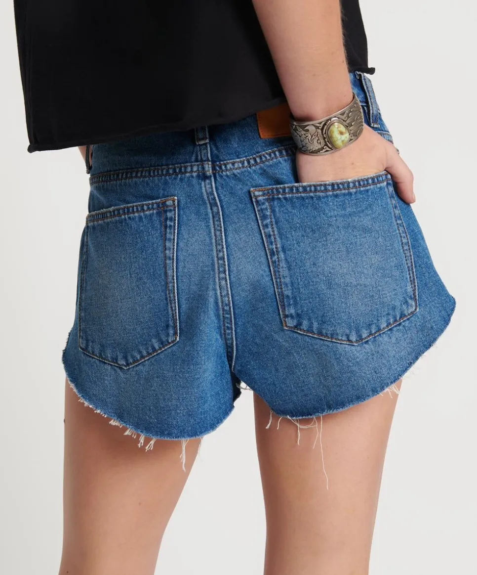 Denim Shorts|ONE TEASPOON Bay Blue The One Fitted Cheeky Denim Shorts