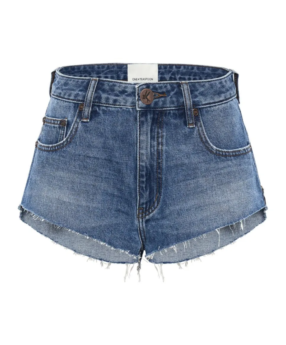 Denim Shorts|ONE TEASPOON Bay Blue The One Fitted Cheeky Denim Shorts