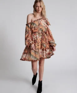 Mini Dresses|ONE TEASPOON Bazaar Paisley One Shoulder Dress