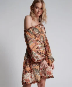 Mini Dresses|ONE TEASPOON Bazaar Paisley One Shoulder Dress