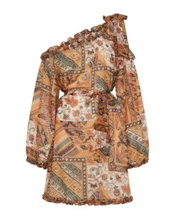 Mini Dresses|ONE TEASPOON Bazaar Paisley One Shoulder Dress