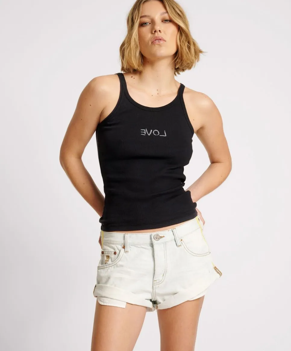 Denim Shorts|ONE TEASPOON Bel Air Stripe Bandits Low Waist Denim Shorts