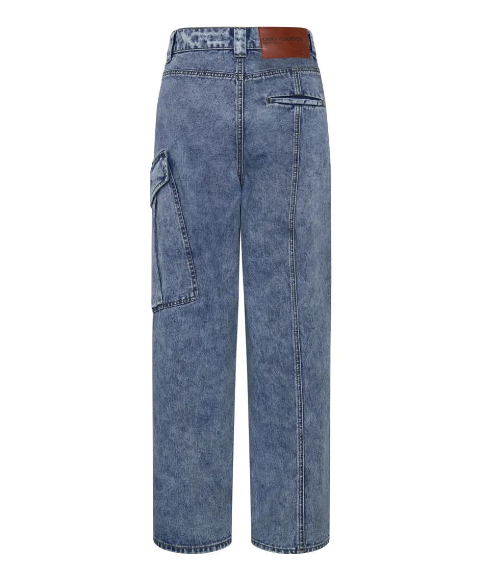 Denim Jeans|ONE TEASPOON Berlin Blue New Fiction Wide Leg Cargo Jeans