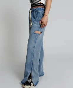 Denim Jeans|ONE TEASPOON Berlin Blue Roadhouse Wide Leg Drawstring Jeans