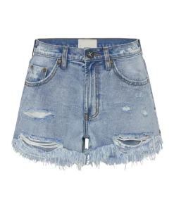 Denim Shorts|ONE TEASPOON Berlin Blue Truckers Mid Waist Relaxed Shorts