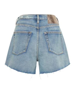 Denim Shorts|ONE TEASPOON Berlin Blue Truckers Mid Waist Relaxed Shorts
