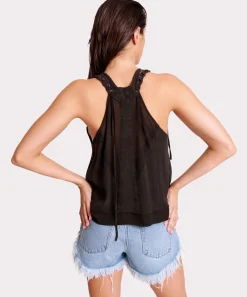 Tops|ONE TEASPOON Black Acid Lace Charleston Top