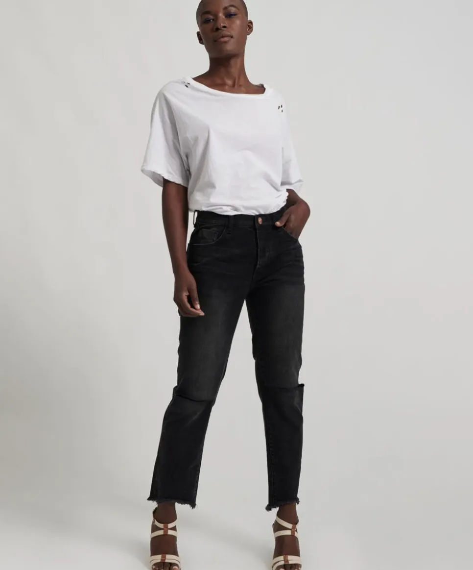 Denim Jeans|ONE TEASPOON Black Anchor Truckers Mid Rise Straight Leg Jeans