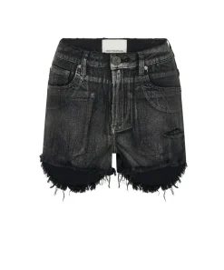 Denim Shorts|ONE TEASPOON Black Foil Bonitas High Waist Denim Shorts