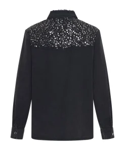 Shirts|ONE TEASPOON Black Hand Embellished Denim Western Shirt