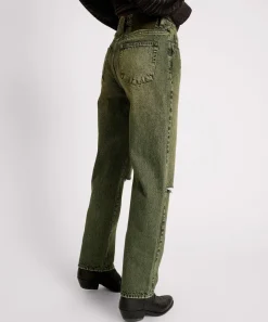 Denim Jeans|ONE TEASPOON Black Khaki Awesome Baggies High Waist Straight Leg Jeans