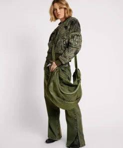 Accessories|ONE TEASPOON Black Khaki Denim Overnighter Bag