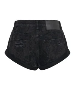 Denim Shorts|ONE TEASPOON Black Lace Bandits Low Waist Denim Shorts