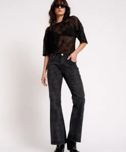 Denim Jeans|ONE TEASPOON Black Lace Charlie Slim High Waist Bootcut Jeans