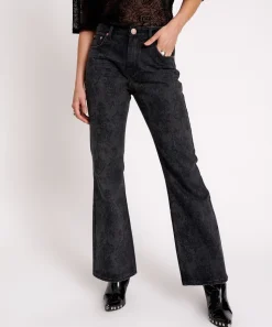 Denim Jeans|ONE TEASPOON Black Lace Charlie Slim High Waist Bootcut Jeans