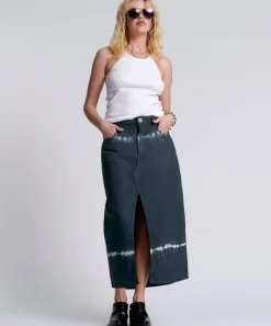 Denim Skirts|ONE TEASPOON Black Magic Rocko Long Length Denim Skirt