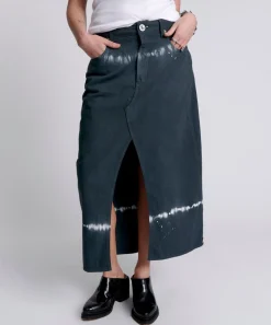 Denim Skirts|ONE TEASPOON Black Magic Rocko Long Length Denim Skirt