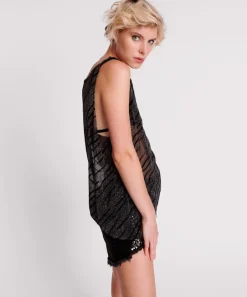 Tops|ONE TEASPOON Black Mesh Studio Twisted Tank