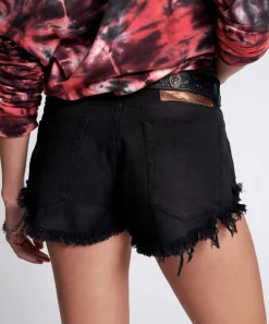 Denim Shorts|ONE TEASPOON Black Oak Dukes Low Waist Mini Denim Shorts