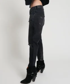 Denim Jeans|ONE TEASPOON Black Oak Kingpins Cropped Boyfriend Jeans