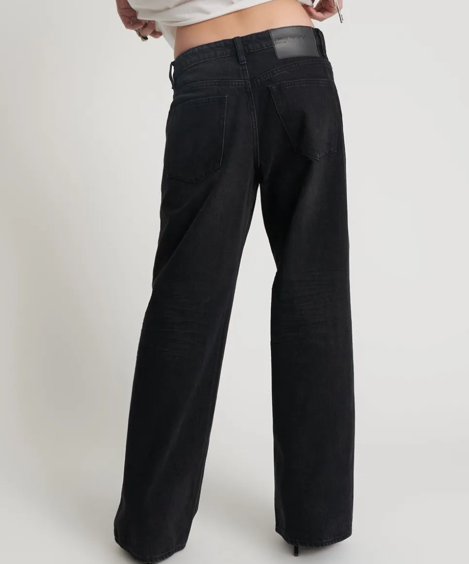 Denim Jeans|ONE TEASPOON Black Oak Low Riders Low Waist Wide Leg Jeans