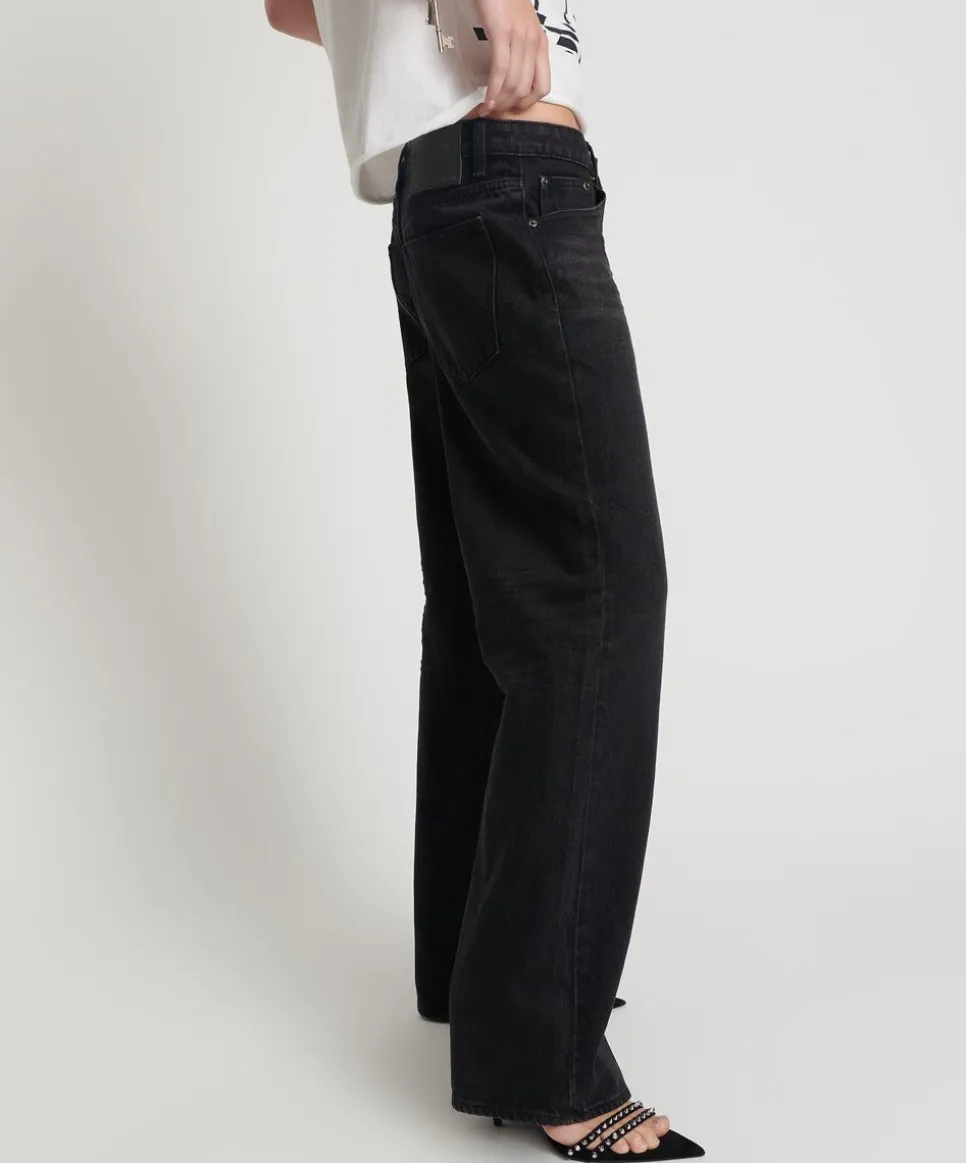 Denim Jeans|ONE TEASPOON Black Oak Low Riders Low Waist Wide Leg Jeans