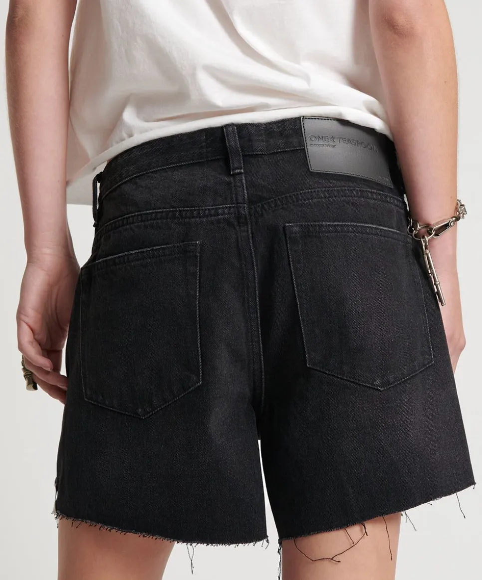 Denim Shorts|ONE TEASPOON Black Oak Super Relaxed Shaker Shorts