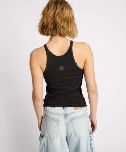 Tees & Tanks|ONE TEASPOON Black Fine Rib Singlet