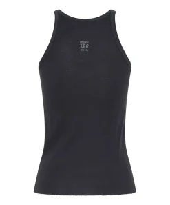 Tees & Tanks|ONE TEASPOON Black Fine Rib Singlet
